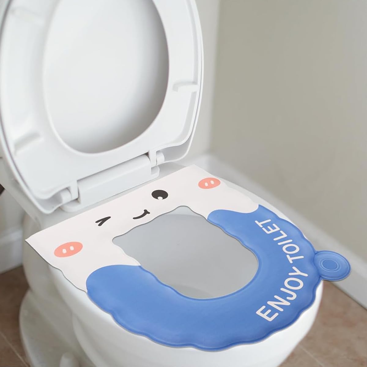 HASTHIP Padded Toilet Seat Cover for Home and Office with Lifting Handle and Waterproof EVA | Soft Cartoon Cushion Trim to Fit All Toilets