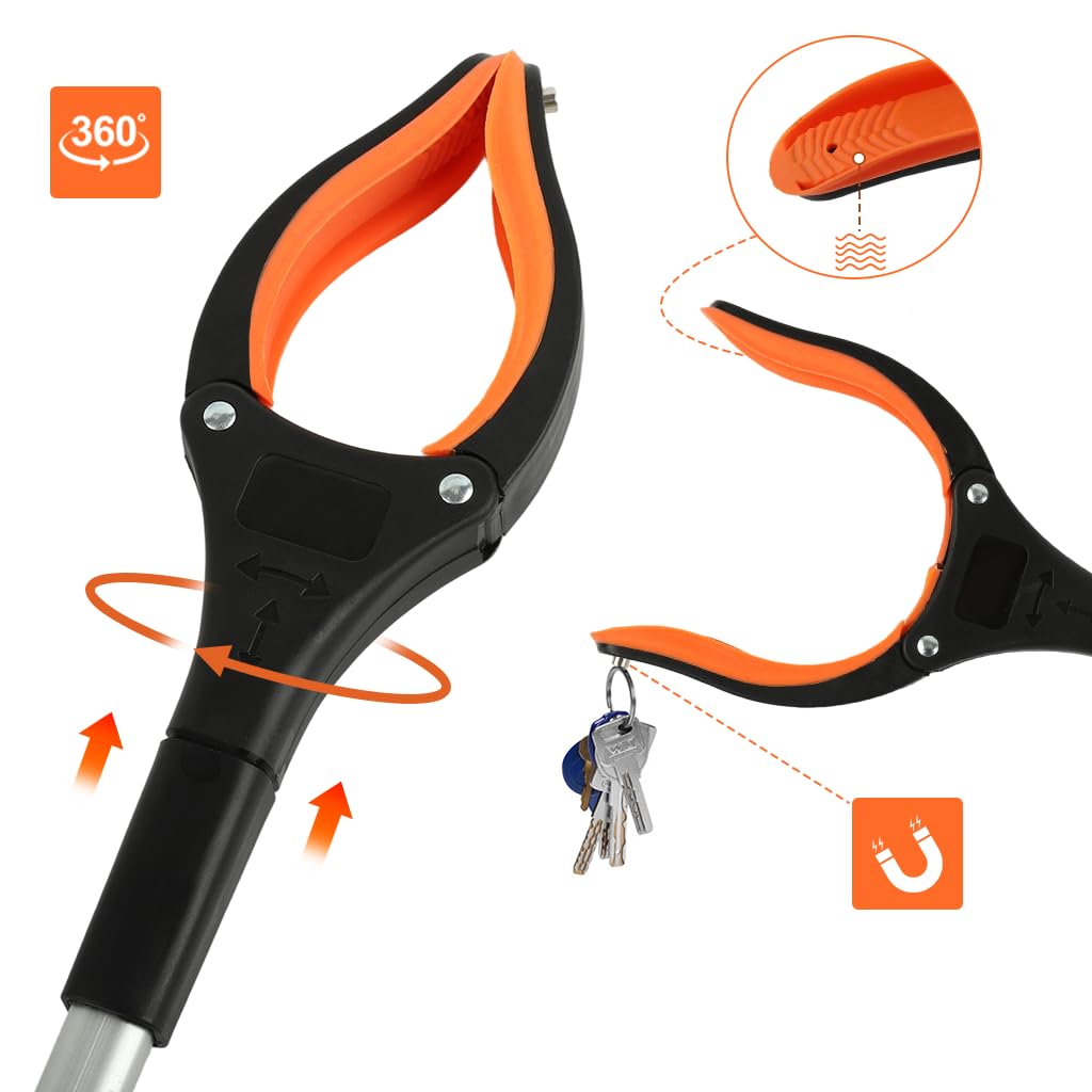 HASTHIP Magnetic Grabber Reacher Tool for Litter Pick Up with 42.9 in Reach and Ergonomic Handle