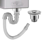 HASTHIP Kitchen Sink Drain Kit with 3.35–4.33 in Fit featuring U Shaped P Trap and Stainless Steel Flange