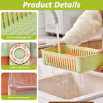 HASTHIP® ZIBUYU Fridge Organizer Storage Box with Handle & Lid, BPA-Free Food Grade Plastic Container, Removable Draining Tray, Multi-Purpose Kitchen Storage Bin for Refrigerator, 29.5x16.5x16.5cm