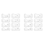 HASTHIP Tshirt Ruler Guide for Vinyl Alignment featuring Transparent PVC | 16PCS Set