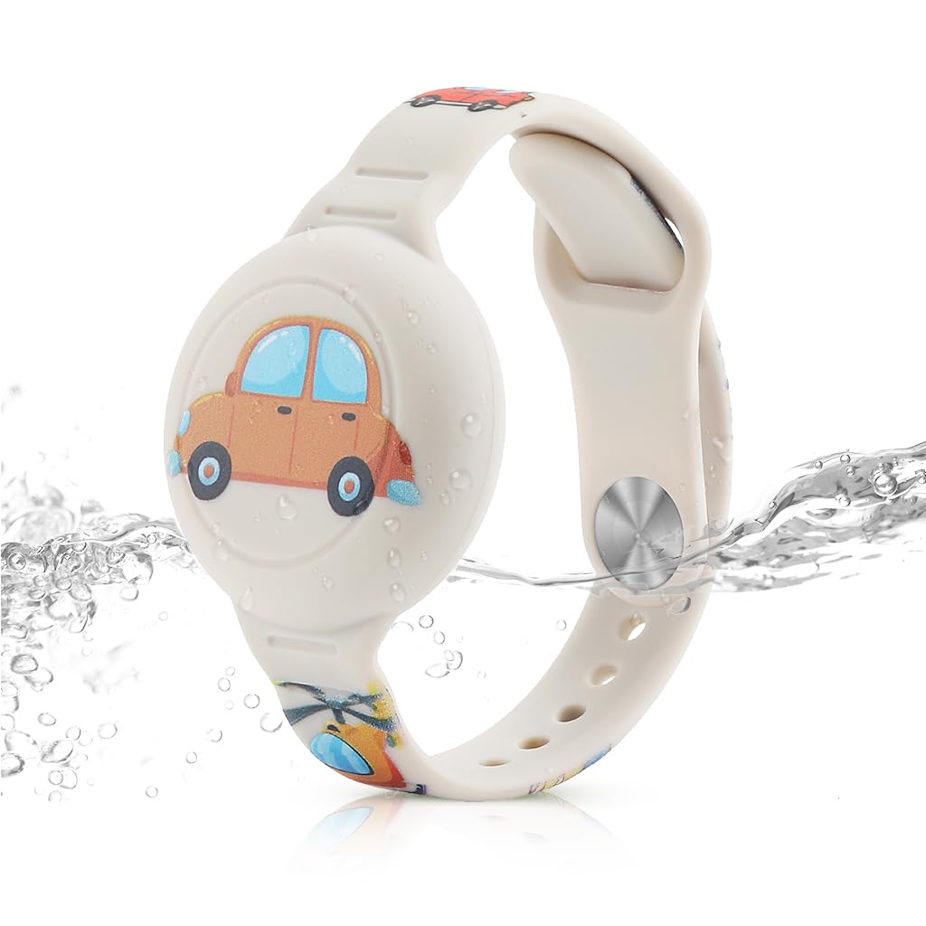 HASTHIP® Kids Air-Tag Bracelet Cartoon Silicone Bracelet 9 Inches Adjustable Wrist Band for AirTag, Anti-Lost AirTag Bracelet Waterproof Full Cover Protection Silicone Cover for AirTag