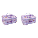 HASTHIP Cotton Insulated Bento Box Lunch Bag 11.4x8.3x3.9 in with Dual Handles | Purple for Kids and Adults