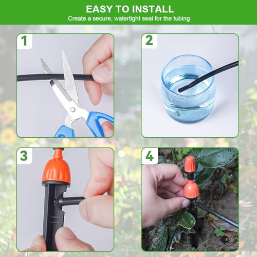 HASTHIP® 2 in 1 Drip Irrigation Emitters and Atomizing Nozzle for 1/4" Drip Irrigation Tubing