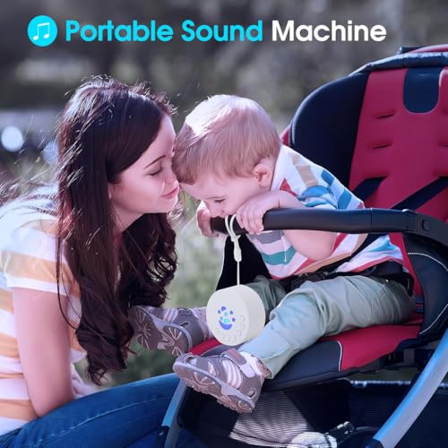 HASTHIP® White Noise Machine, White Noise Machine For Baby Adults Kids, with 7 Color Night Light, with 18 Soothing Melodies, Auto Off Timer Design, USB Cordless Rechargeable White Noise Sound Machine