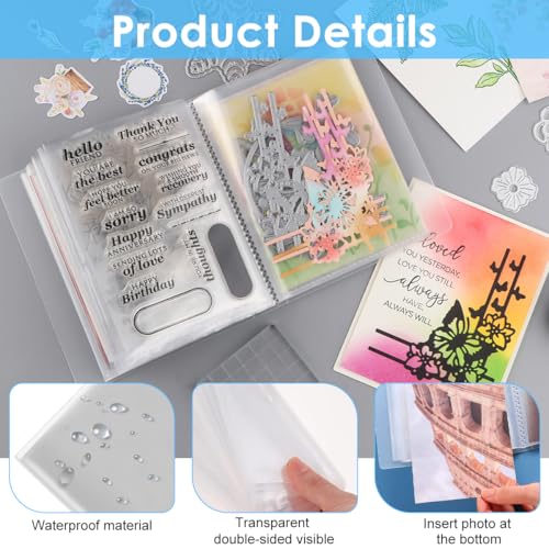 HASTHIP® 40-Photo Clear Cover Photo Albums, 4x6-Inch, 4-Pack to Store and Display Memories, Vacations, Events, Weddings-ClearPlastic