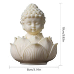 HASTHIP® White Buddha Statue, Bodhisattva Statue, Small Buddha on Lotus Seat, Zen Meditation Statue, Religion Artwork Statue for Home Office Bookshelf Decoration, Collectible Gifts for Men