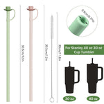 HASTHIP Silicone Straws for Stanley Cup with Caps 12 in Replacement | Food Grade 2 Pcs Set