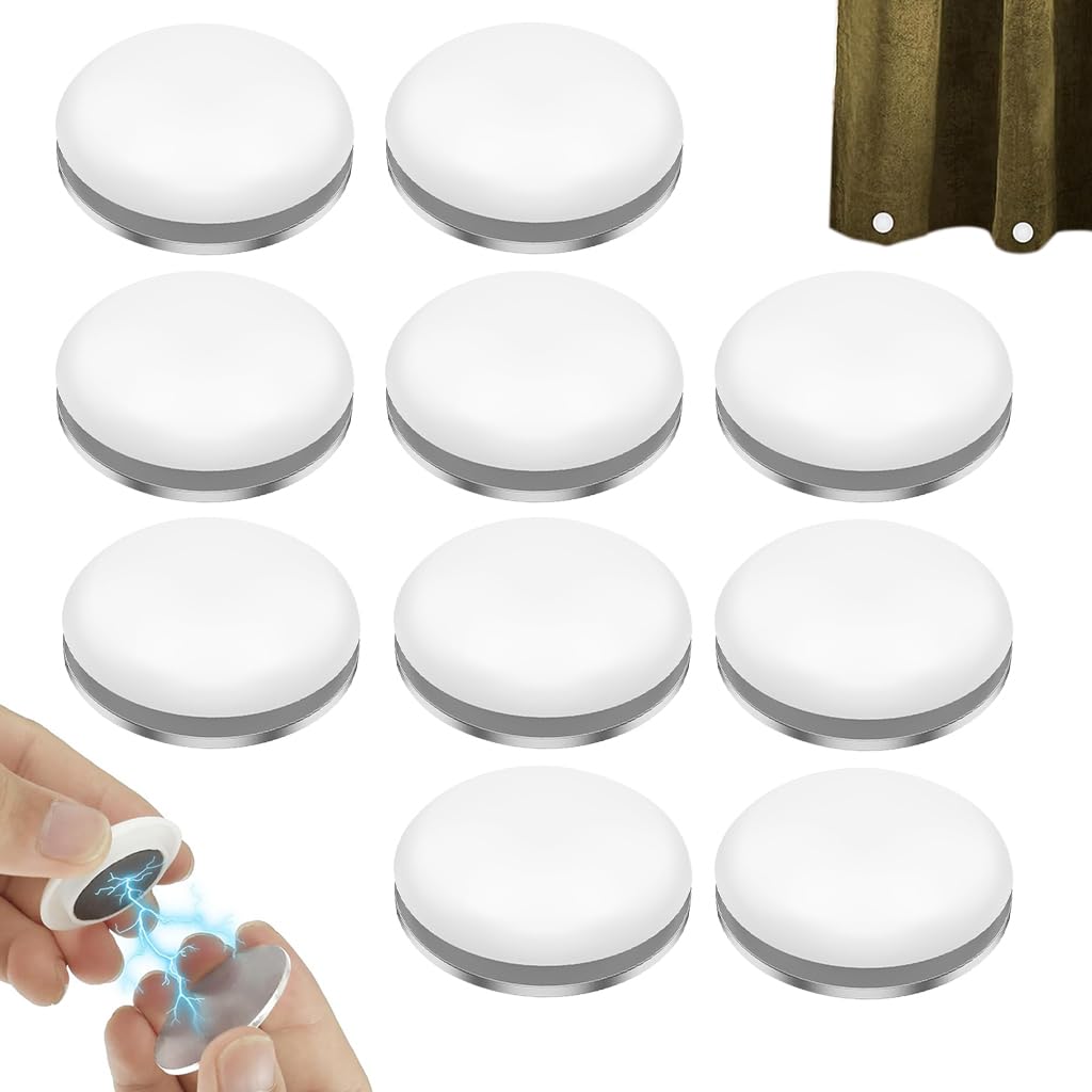 HASTHIP Magnetic Shower Curtain Weights for Home Use with N45 Magnets | Set of 10 Pairs White