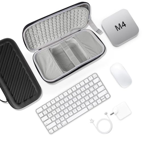 HASTHIP® Brand Storage Case Compatible with Apple Mac mini M4/M4 Pro 2024, Hard EVA Protective Travel Carrying Case with Handle, Anti-Scratch Organizer Box for Magic Keyboard, Mouse, Trackpad and