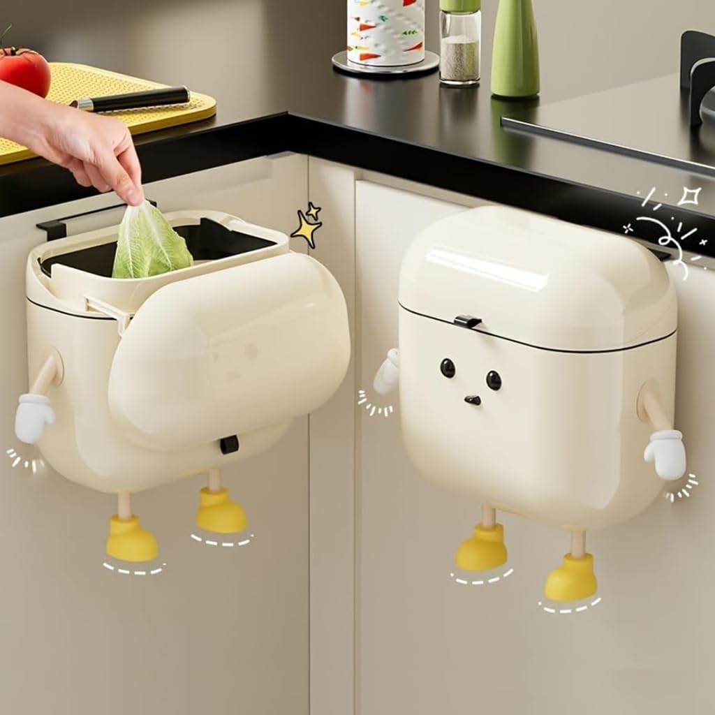 HASTHIP Compost Bin for Kitchen Counter or Under Sink featuring 9L Capacity and Wall Mount | Plastic Lid Keeps Odors Contained