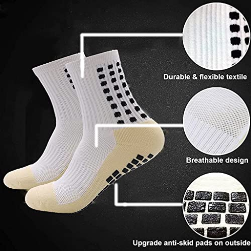 HASTHIP® Athletic Socks for Men Women, Hi-Tech Performance Rubber Anti-Slip and Thicken Cushion Sport Socks Ankle Length Socks for Badminton Soccer Running Gym & Indoor Training