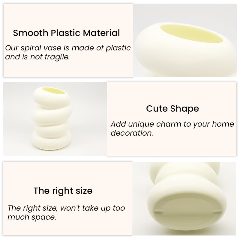 HASTHIP Flower Vase for Living Room with Spiral Shape and 15x9x6cm Size | PP Home Decor