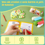 HASTHIP® NAWOKEENY 10Pcs Crochet Kit for Beginners,DIY Flowers Hair Clip Making Kit,Crochet Starter with Yarn Hooks Hair Clips Accessories Knitting Tools Step-by-Step Tutorial Video for Girls