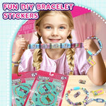 HASTHIP® DIY Sticker Bracelet Kit for Girls, 160pcs Cartoon Stickers, Charm Beads, Creative Jewelry Making Set, Arts & Crafts Gift for Kids, Children's Day Bracelet Making Supplies