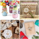 HASTHIP® Set of 20Pcs DIY Jute Burlap Ribbon Roll, Jute Rope for Craft includes 4 Rolls 2m Lace Fabric Ribbons for Gift Wrapping, 50m Hemp Thread, 4Pcs Bows for Decoration, 11Pcs Ribbon Flowers Decor