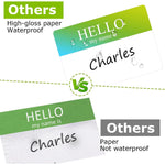 HASTHIP® 180 Pcs Rainbow Name Label Stickers, 3''x2'' Peel and Stick Hello My Name is Tags, Durable Paper, Smudge-Free Writing, for Parties, School, Office, Corporate Events