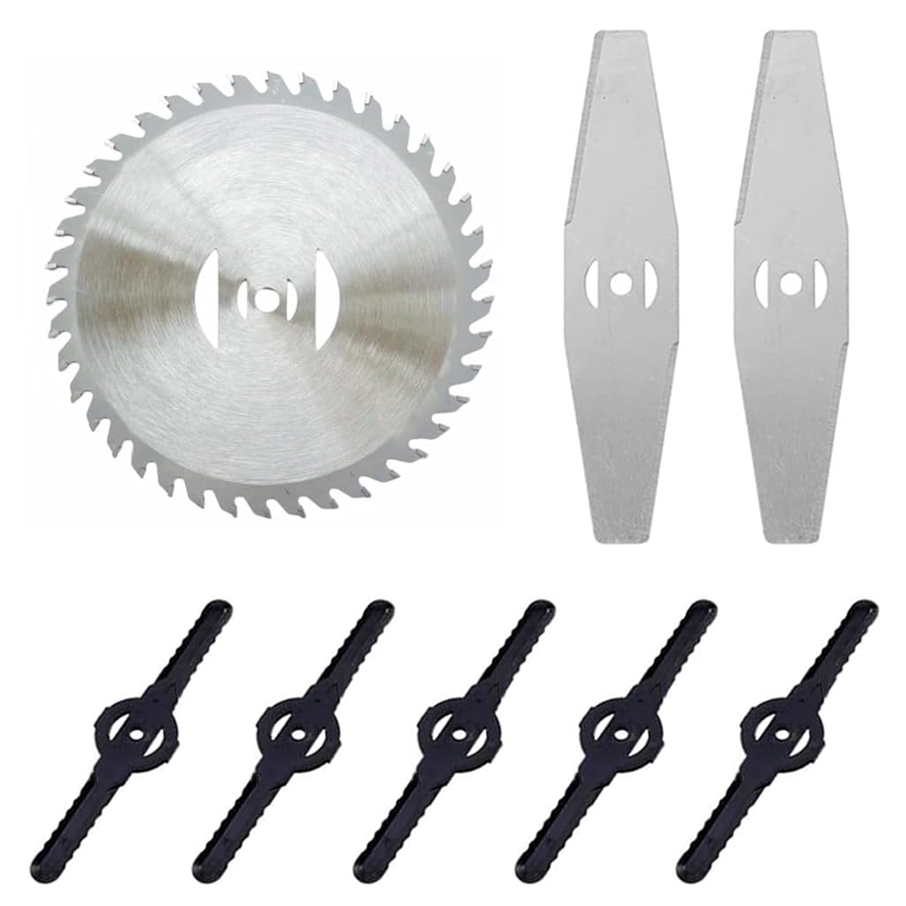 HASTHIP Grass Trimmer Blade 15cm Alloy Round Cutting Head Set with Saw & Plastic Blades | Fits Most Weed Cutter Machines