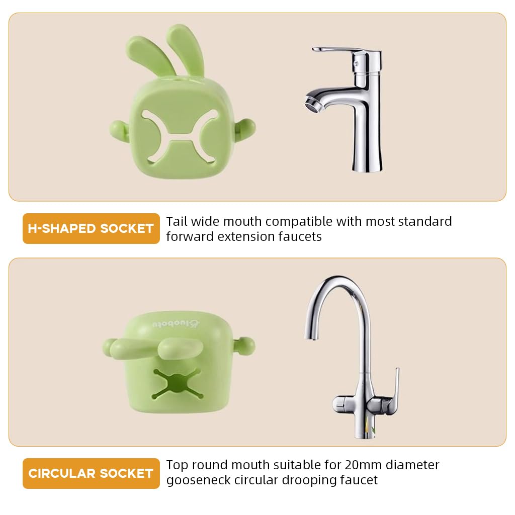 HASTHIP Faucet Water Guide Panels for Kitchen and Bathroom Sinks with Bunny Ear Design | 2Pcs Soft Rubber Grip and Sturdy PP Deflector
