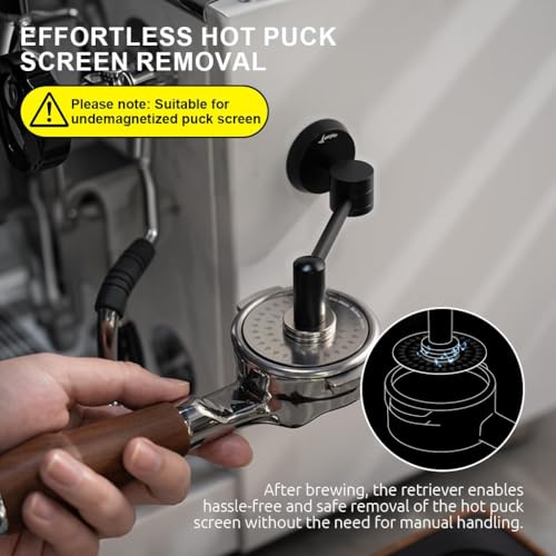 HASTHIP® Magnetic Puck Screen Holder for Espresso Machine, Swivel Mount Metal Retriever Tool, Removable Strong Magnet Organizer for Coffee Accessories, Compatible with Portafilter and Espresso Maker