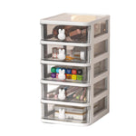 HASTHIP® 5-Layer Plastic Drawer Organizer, Stackable Waterproof Storage Cabinet with Handles and Wheels for Clothes, Toys, Makeup, Bathroom and Office Use