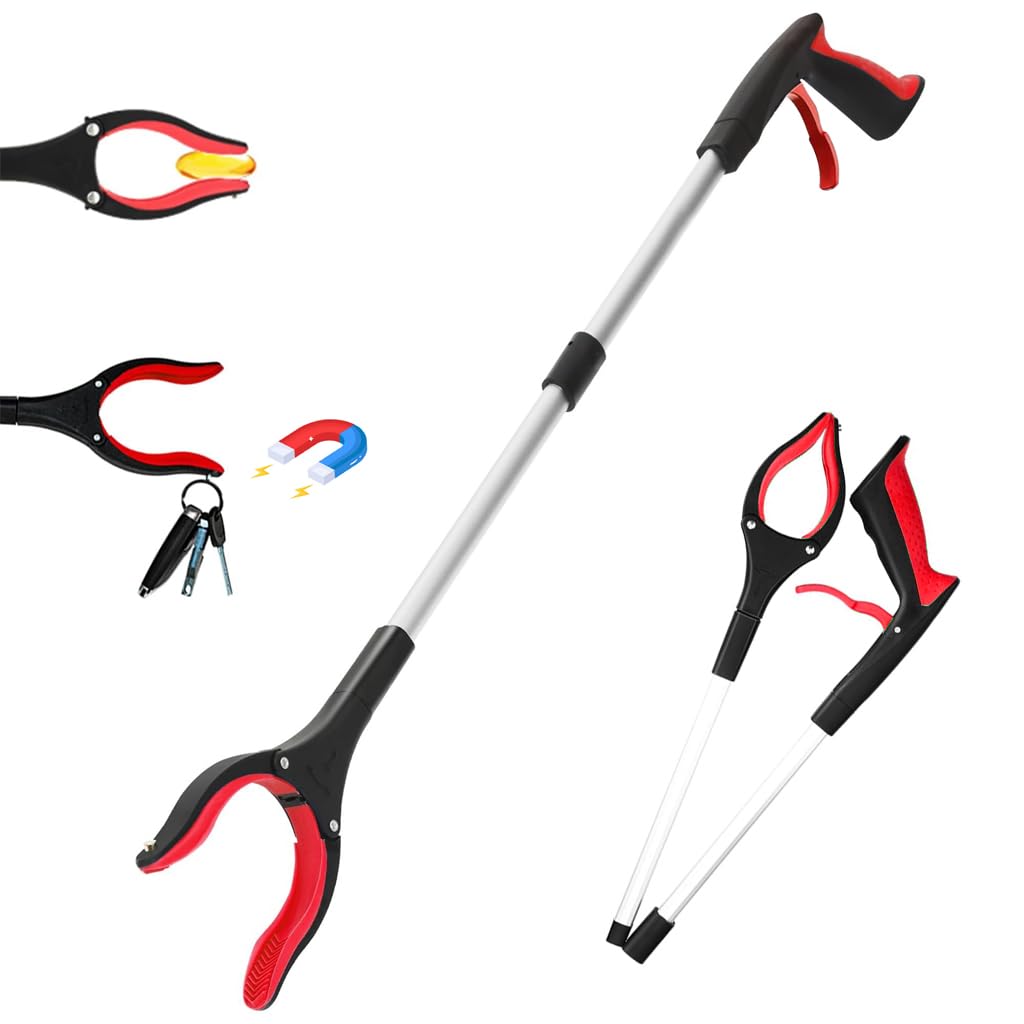 HASTHIP Waste Grabber Reacher Tool for Litter Pick Up featuring 32 in Length and Magnet | Ergonomic Handle for Elderly and Indoor Outdoor Cleaning