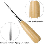 HASTHIP Leather Sewing Repair Kit 12 pcs for Sofas and Shoes with Wooden Awl & 7 Needles | DIY Stitching Tools