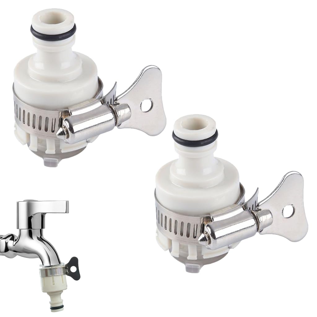HASTHIP® Hose Faucet Quick Connector 2 Pack, 1/2 Inch & 3/4 Inch Brass and PVC Tap Adapter, Universal Garden Water Pipe Fitting Coupler for Washing Machine, Irrigation, and Kitchen Sink –