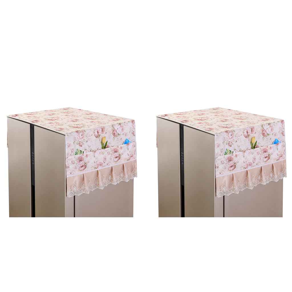 HASTHIP Fridge Cover for Refrigerator Protection 70x170cm with Side Pockets | Floral Print
