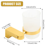HASTHIP Toothbrush Cup Holder Set for Bathroom with 2.6 in Cup featuring Screw Mount | Golden Aluminum Wall Accessory