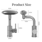 HASTHIP® Waterfall Bathroom Sink Faucet, 4 Modes Single Hole Bathroom Faucet, 360° Rotating Single Handle Bathroom Faucet 1 Hole, Modern Swivel Bathroom Faucet, with 1/2" Hose, Gray