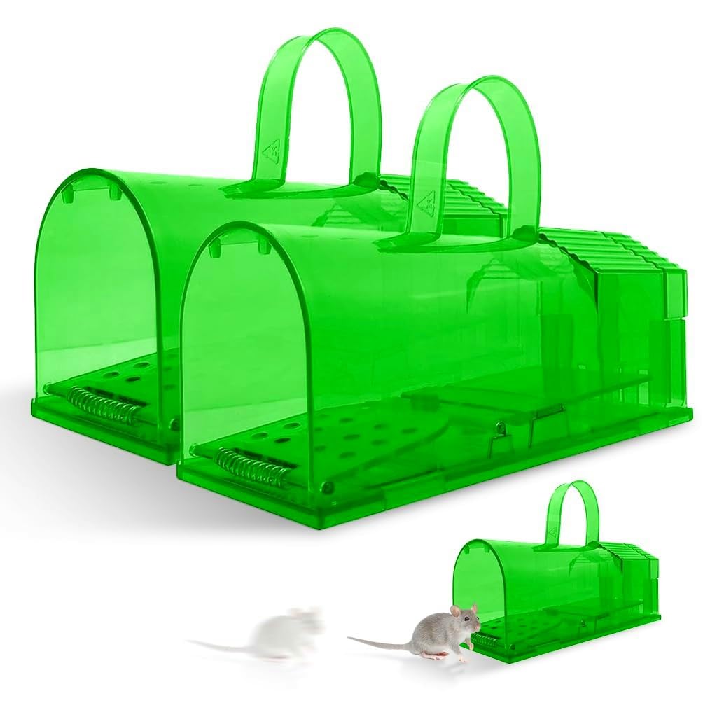 HASTHIP Rat Trap Cage for Home with 7x8.3x20.4cm Size and One Way Entry | Reusable ABS Humane Catcher