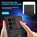 HASTHIP® Compatible with Samsung Galaxy Phone Case for Samsung Galaxy S25 Ultra Magnetic Anti-scratch Bumper Phone Case with Folding Kickstand Phone Grip & Sliding Camera Shield