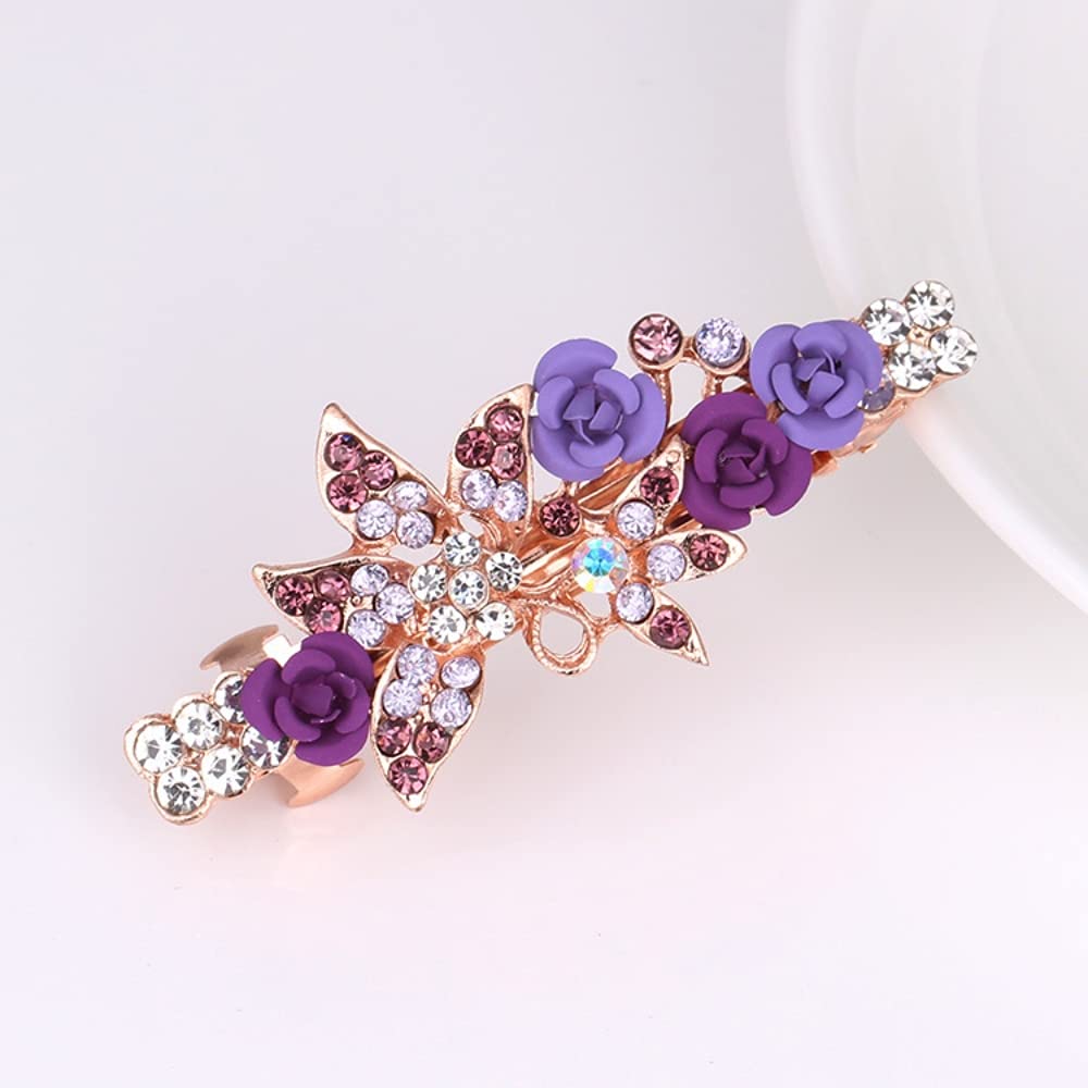 MAYCREATE Hair Clips for Women Alloy Rhinestone Hair Pins for Women and Girls Stylish Latest Flare Clips Barrettes Spring Hair Pins Clips Hair Jewelry Accessories Gift for Women Girls - 3 Pcs