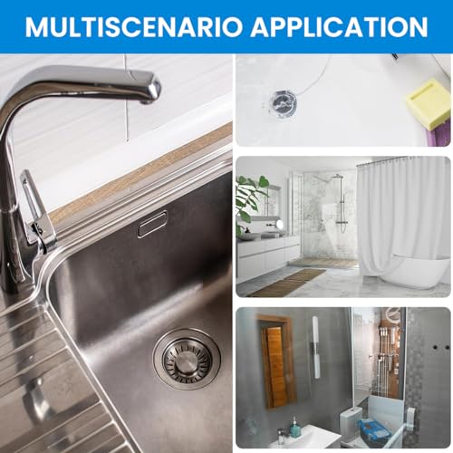 HASTHIP® 1 Roll Kitchen Sink Strainer Steel Hair Catcher Shower Drain Cover Cuttable PVC Mesh Stickers for Bathroom 13 Feet 4.72 Inches Width 3 PCS
