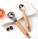 HASTHIP® 2 Piezas Cuchara de Helado de Acero Inoxidable, Sacabolas Multifuncional Elástico para Helado, Fruta y Melón, Utensilio Duradero y Antideslizante - Marrón