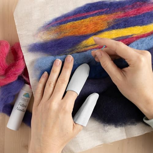 HASTHIP® 10Pcs Convertible Finger Cots,Thicken Synthetic Flocking Finger Sleeves,Reusable Guards for Carving Engraving Art Crafting Woodworking Fingertip Protectors One Size