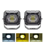 HASTHIP® Luces LED para Moto 90W 8000lm Focos Auxiliares de Conducción Antiniebla, Proyector de Luz Blanca Impermeable para Trabajo y Offroad
