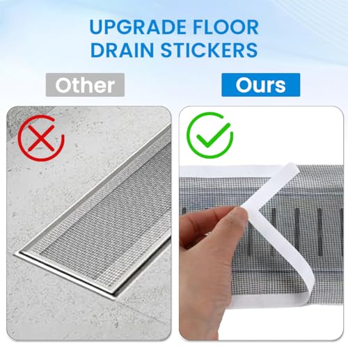 HASTHIP® 1 Roll Kitchen Sink Strainer Steel Hair Catcher Shower Drain Cover Cuttable PVC Mesh Stickers for Bathroom 13 Feet 4.72 Inches Width 3 PCS
