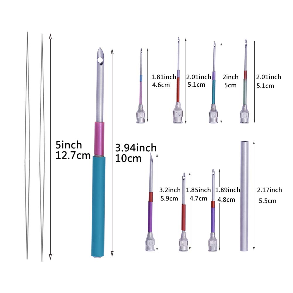 HASTHIP Tufting Punch Needle Kit for DIY Embroidery with 8 Needle Sizes and Stainless Steel Handle | 15 Pcs Set