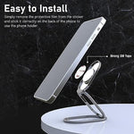 HASTHIP® 3M Adhesive Foldable Phone Stand - Universal Zinc Alloy Grip Holder, 360° Rotation, For iPhone & Android, Compatible With Car Mounts, Ideal For Vlogging & Desk Use, Sturdy & Portable Design
