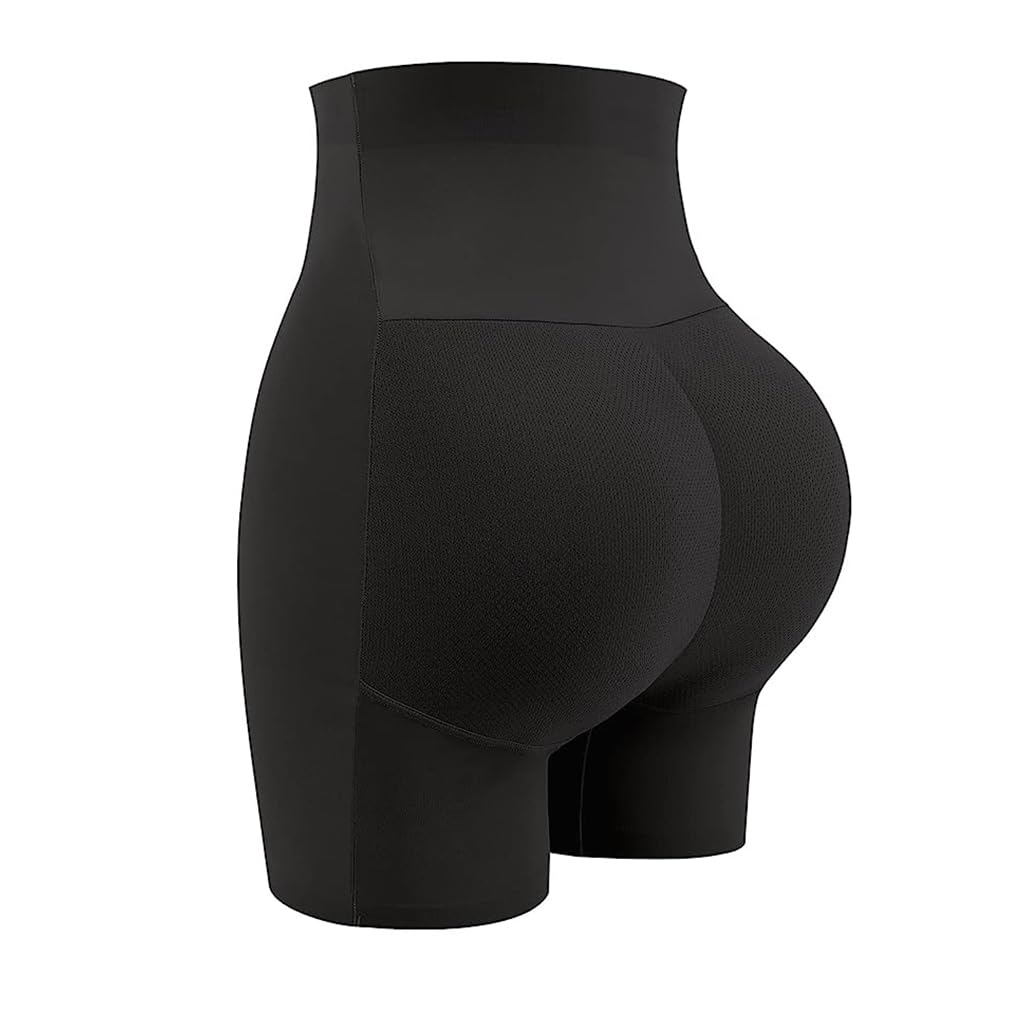 HASTHIP® Ropa Interior Moldeadora para Mujer,Pantalones Cortos Invisible de Cintura Alta con Aumento de Glúteos,Panty Levantacola con Relleno 3D Control Abdomen y Silueta Natural L