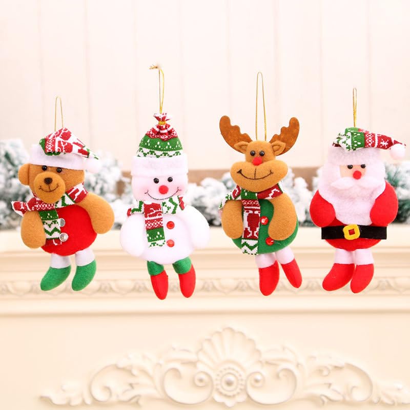 HASTHIP Christmas Tree Decoration Items for Home with Hanging String 17x8cm | Fabric Ornaments