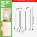 HASTHIP Clothes Rack Cover for Dustproof Wardrobe Protection 150x120cm with PEVA Material | 3 PCS