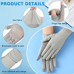 HASTHIP® Hand Gloves for Sun Protection Grey Silk Sun Protection Gloves for Women Bike Riding UPF 50 Plus Breathable Summer Hand Glove for Cycling Riding Fishing Non Slip Touch Screen X 3
