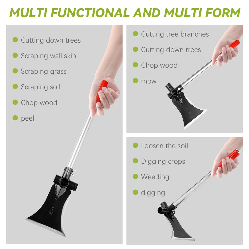 HASTHIP Garden Flat Head Shovel for Weeding and Digging with 30 cm Handle | Adjustable High‑Carbon Steel Tool