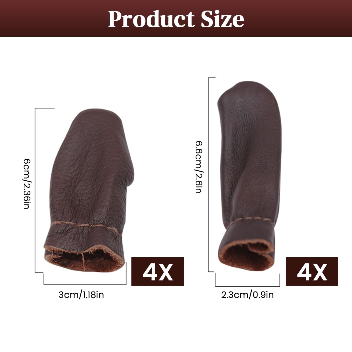 HASTHIP Finger Protector for Sewing and Needle Felting with Non Slip Grip | 8PCS Synthetic Leather Set