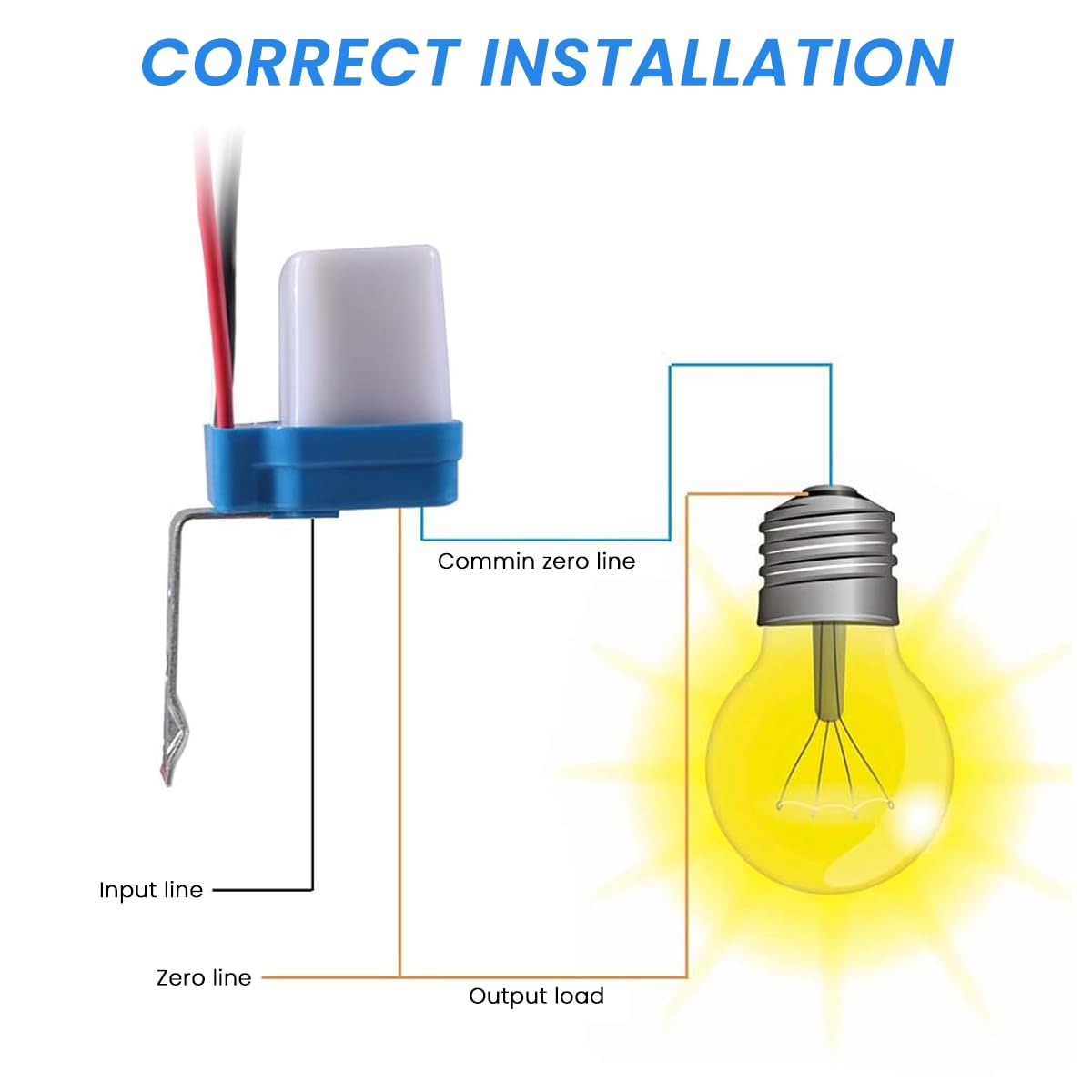 5Pcs Light Sensor System Component AC 220V Photocell Light Sensor Switch Waterproof Light Sensor DIY Modification Switch Sensor for Ceiling Light, Porch Light, Street Light, Pathway Light