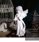 HASTHIP Praying Girl Angel Statue for Home Decor with Resin Wings | 3.54×7.48 in Memorial Ornament