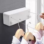 HASTHIP Wall Clothesline for Indoor and Outdoor Use with 4.6 Yard Dual Row Stainless Steel Rope | Retractable Metal Aluminum Housing